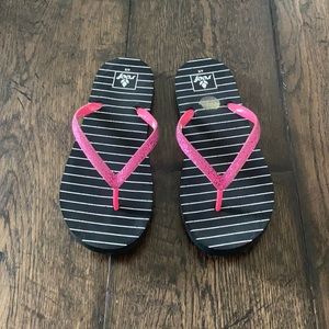 Reef girl black stripe pink flipflop stargazer 4 5